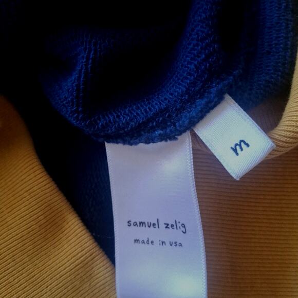 Samuel Zelig St Denis FC Hoodie M Vintage Navy Yellow Made USA NWOT - Picture 4 of 13